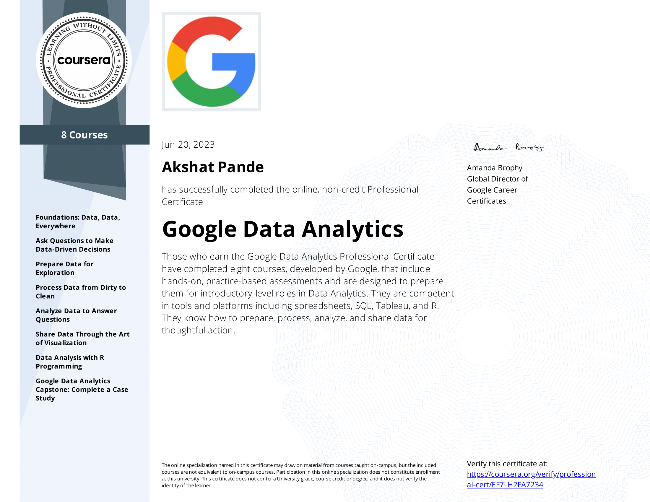 Google Data Analytics Certificate preview