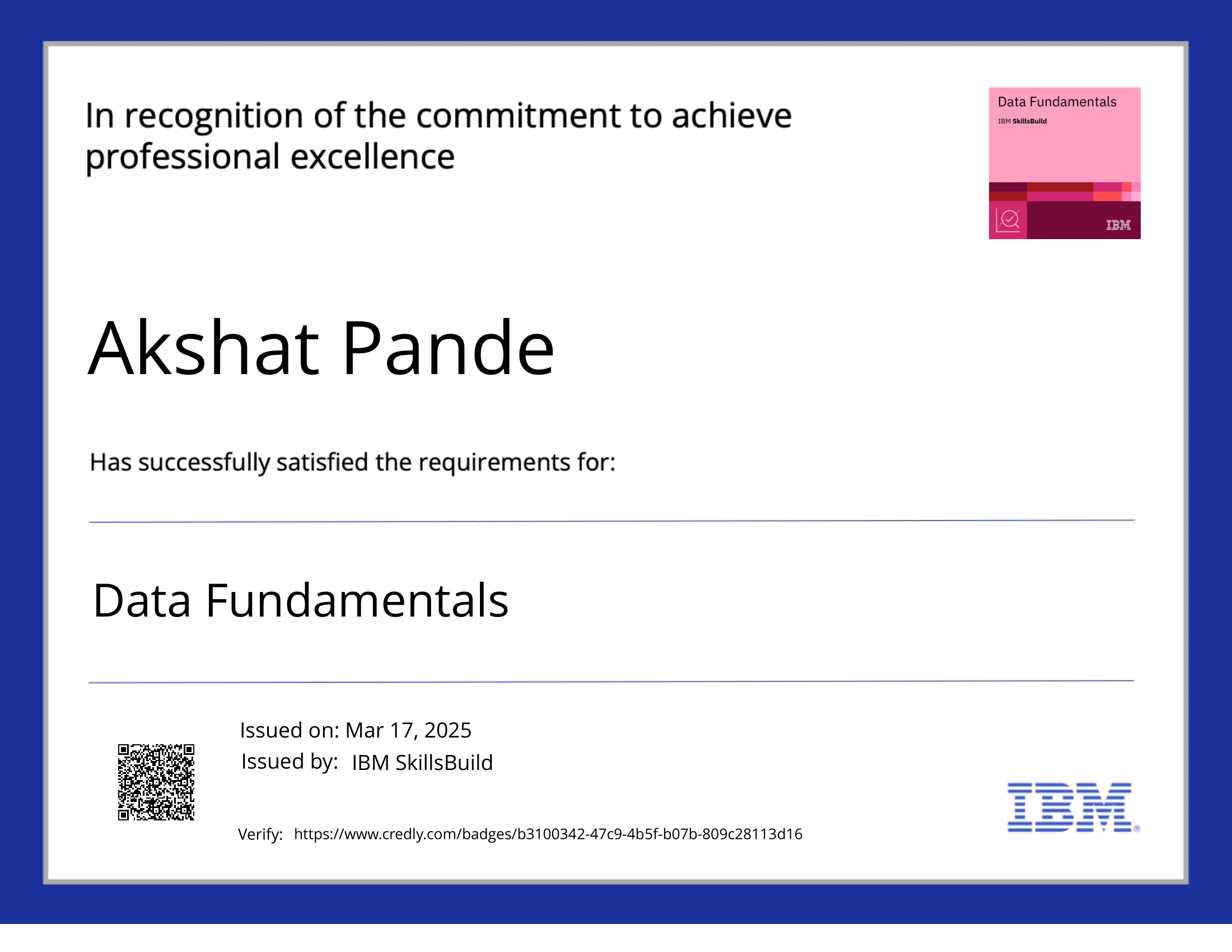 IBM Data Fundamentals SkillsBuild preview
